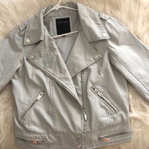 Light grey FUX leather jacket